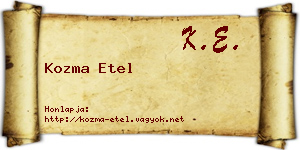 Kozma Etel névjegykártya