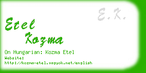 etel kozma business card